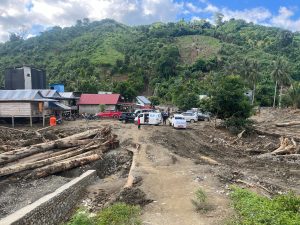 Ilustrasi bencana banjir akibat perubahan iklim di Kabupaten Parigi Moutong. (Foto: Agus Sigalei/ rindang.id)