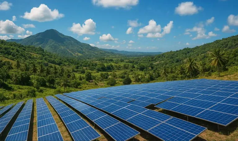 Ilustrasi panel surya. (@ Copilot AI)