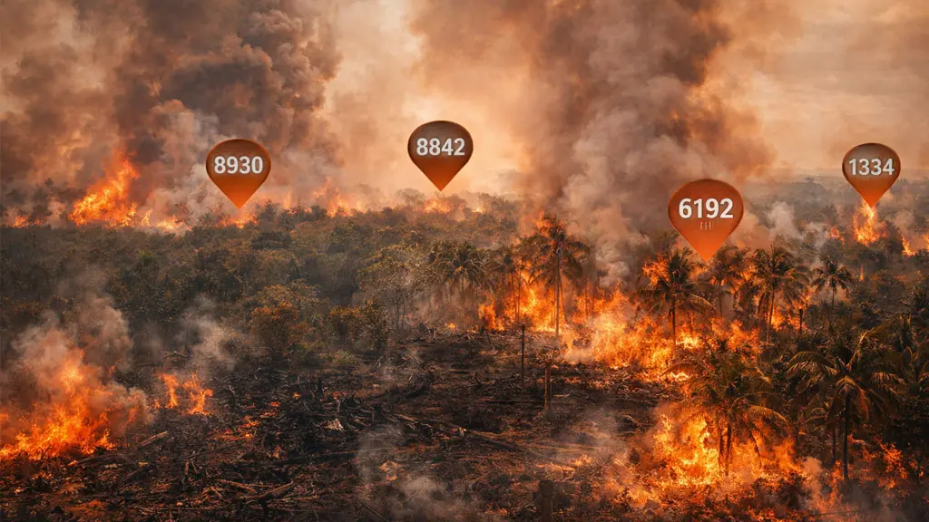 23.546 Titik Panas Kepung Lahan Gambut Sebelum Puncak El Nino Godzilla