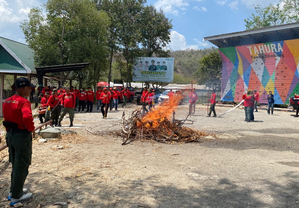 Simulasi di Tahura, Brigade Karhutla Sulteng Uji Respons Dini